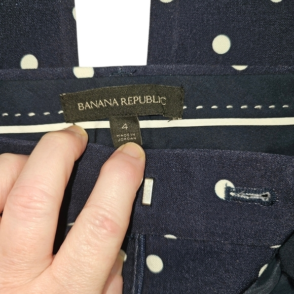 Banana Republic Sloan Slim Fit Polka Dot Ankle Cropped Pants in 4 - Picture 7 of 11